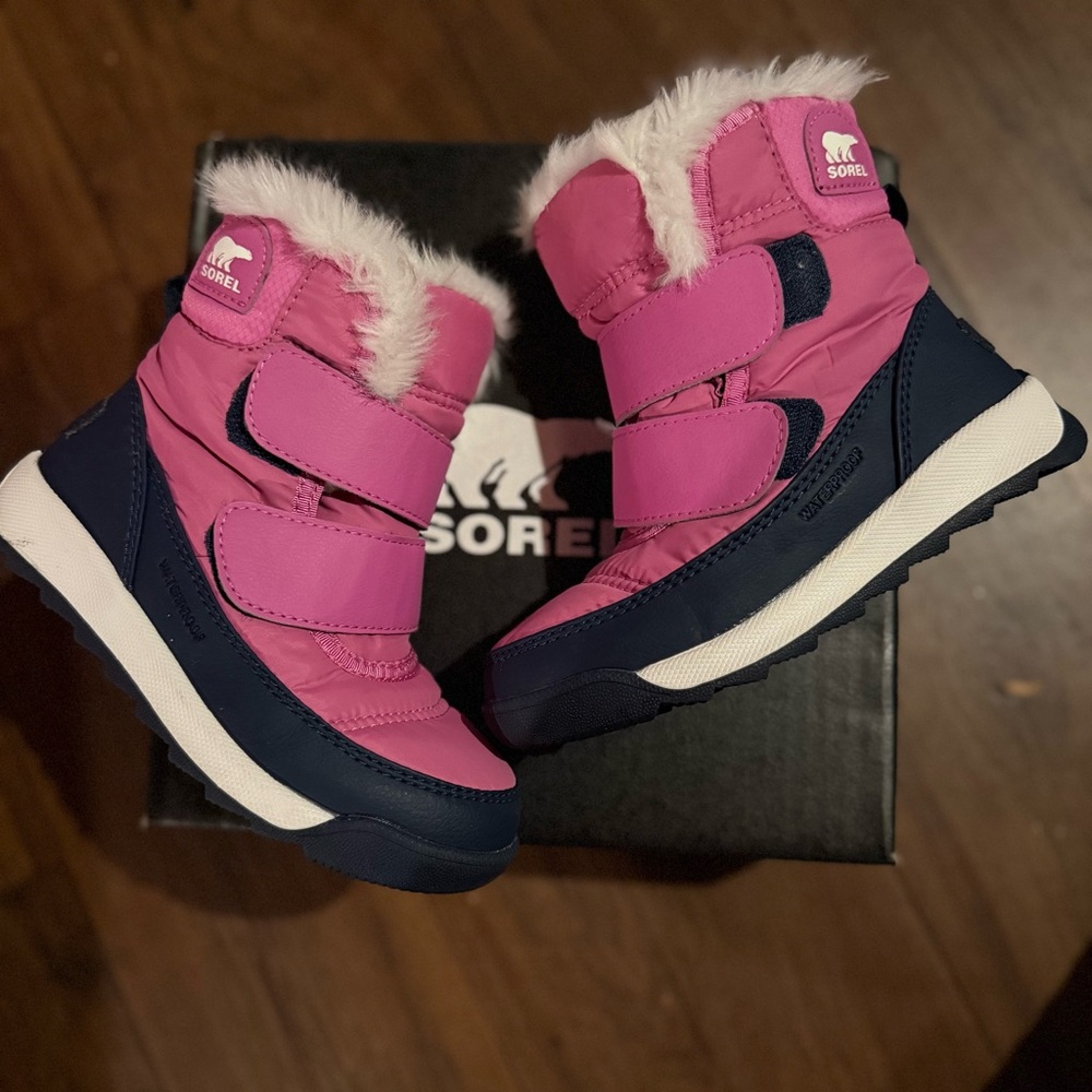 Sorel Pink and Navy Winter Boots